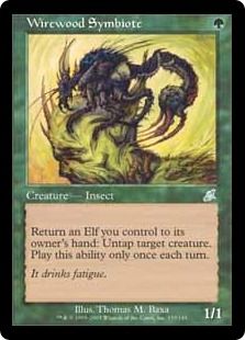 《ワイアウッドの共生虫/Wirewood Symbiote》[SCG] 緑U
