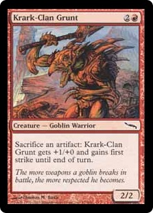 《クラーク族の兵卒/Krark-Clan Grunt》[MRD] 赤C