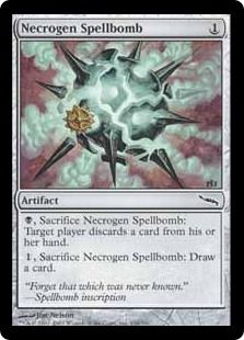 《屍気の呪文爆弾/Necrogen Spellbomb》[MRD] 茶C