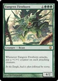 【Foil】《ファングレンの初仔/Fangren Firstborn》[DST] 緑R