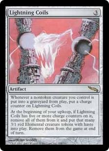 【Foil】《稲妻のコイル/Lightning Coils》[MRD] 茶R