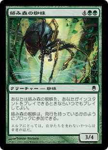 【Foil】《絡み森の蜘蛛/Tangle Spider》[DST] 緑C