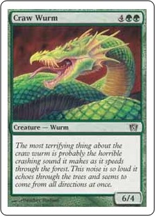 【Foil】《大喰らいのワーム/Craw Wurm》[8ED] 緑C