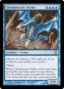 【Foil】《金属鱗のドレイク/Chromescale Drake》[DST] 青R
