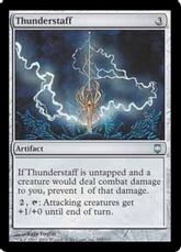 【Foil】《雷鳴の杖/Thunderstaff》[DST] 茶U