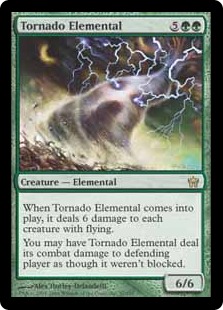 【Foil】《大竜巻の精霊/Tornado Elemental》[5DN] 緑R