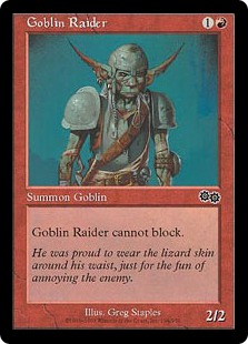 《ゴブリンの略奪者/Goblin Raider》[USG] 赤C