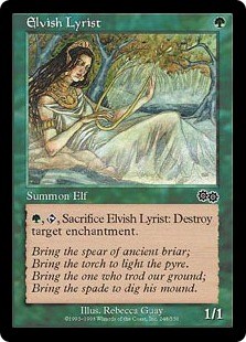《エルフの抒情詩人/Elvish Lyrist》[USG] 緑C