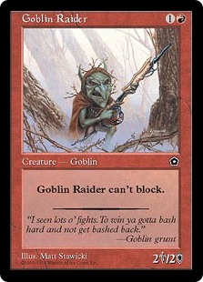 《ゴブリンの略奪者/Goblin Raider》[PO2] 赤C