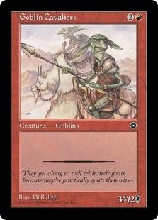 《ゴブリンの騎兵隊/Goblin Cavaliers》[PO2] 赤C
