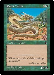 《板金鎧のワーム/Plated Wurm》[PO2] 緑C