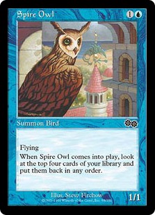 《尖塔のフクロウ/Spire Owl》[USG] 青C
