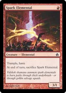 【Foil】《火花の精霊/Spark Elemental》[5DN] 赤C
