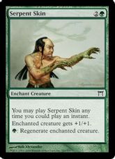 【Foil】《蛇の皮/Serpent Skin》[CHK] 緑C