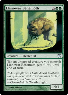 【Foil】《ラノワールのビヒモス/Llanowar Behemoth》[9ED] 緑U