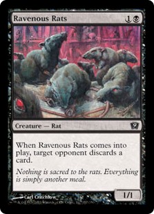 【Foil】《貪欲なるネズミ/Ravenous Rats》[9ED] 黒C