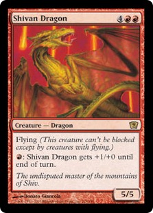 【Foil】《シヴ山のドラゴン/Shivan Dragon》[9ED] 赤R