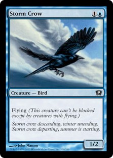 【Foil】《嵐雲のカラス/Storm Crow》[9ED] 青C