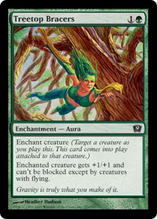 【Foil】《樹上の篭手/Treetop Bracers》[9ED] 緑C