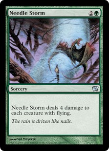 【Foil】《針の嵐/Needle Storm》[9ED] 緑U