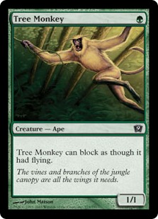 【Foil】《樹上生活の猿/Tree Monkey》[9ED] 緑C