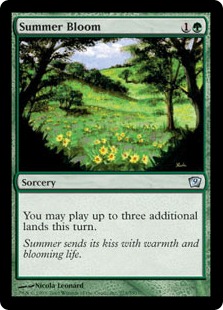 【Foil】《花盛りの夏/Summer Bloom》[9ED] 緑U