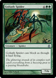 【Foil】《巨体の蜘蛛/Goliath Spider》[RAV] 緑U
