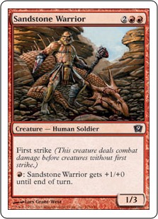 《砂岩の戦士/Sandstone Warrior》[9ED] 赤C