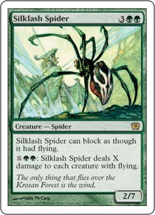 《絹鎖の蜘蛛/Silklash Spider》[9ED] 緑R