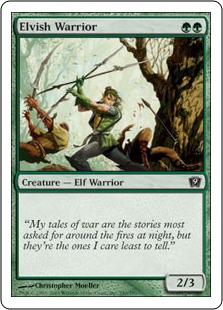 《エルフの戦士/Elvish Warrior》[9ED] 緑C