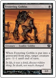 《ただれたゴブリン/Festering Goblin》[9ED] 黒C