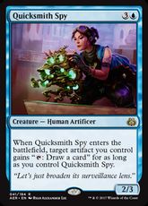 【Foil】■プレリリース■《速製職人のスパイ/Quicksmith Spy》[AER-PRE] 青R