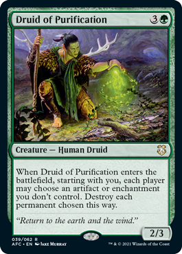 (039)《浄化のドルイド/Druid of Purification》[AFC] 緑R