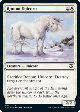 (071)《ロノムの一角獣/Ronom Unicorn》[AFC] 白C