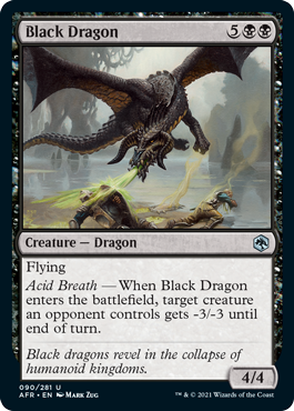 【Foil】(090)《ブラック・ドラゴン/Black Dragon》[AFR] 黒U