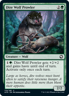 【Foil】(179)《うろつくダイア・ウルフ/Dire Wolf Prowler》[AFR] 緑C