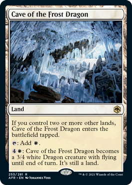 【Foil】■プレリリース■《フロスト・ドラゴンの洞窟/Cave of the Frost Dragon》[AFR-PRE] 土地R
