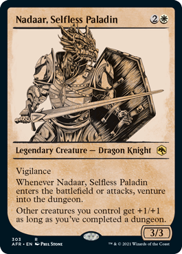 【Foil】(303)■ショーケース■《無私のパラディン、ナダール/Nadaar, Selfless Paladin》[AFR-BF] 白R