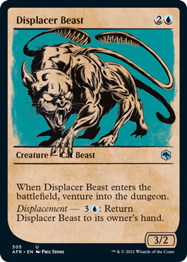 【Foil】(305)■ショーケース■《ディスプレイサー・ビースト/Displacer Beast》[AFR-BF] 青U