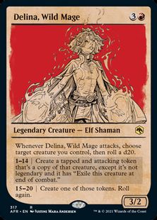 【Foil】(317)■ショーケース■《暴走魔導士、デリーナ/Delina, Wild Mage》[AFR-BF] 赤R