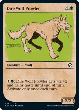 【Foil】(325)■ショーケース■《うろつくダイア・ウルフ/Dire Wolf Prowler》[AFR-BF] 緑C