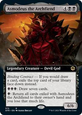 【Foil】(373)■拡張アート■《アーチフィーンド、アスモデウス/Asmodeus the Archfiend》[AFR-BF] 黒R