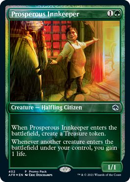 【Foil】(402)《裕福な亭主/Prosperous Innkeeper》(プロモパック)[AFR-P] 緑U
