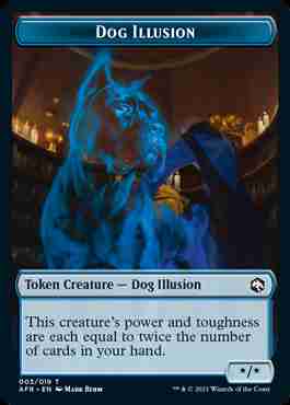 【Foil】(003)《犬・イリュージョントークン/Dog Illusion Token》[AFR] 青