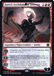 zariel mtg card Zariel, Archduke of Avernus [285] [Borderless] [Adventures in the Forgotten Realms] [Foil] – Face to Face Games untap target creature you control Treasure // Emblem - Zariel,