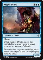 【Foil】《釣りドレイク/Angler Drake》[AKH] 青U