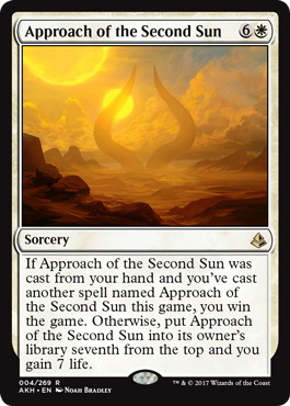 【Foil】■プレリリース■《副陽の接近/Approach of the Second Sun》[AKH-PRE] 白R