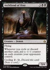 【Foil】■プレリリース■《イフニルの魔神/Archfiend of Ifnir》[AKH-PRE] 黒R