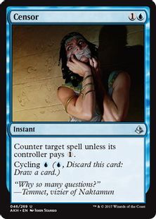 【Foil】《検閲/Censor》[AKH] 青U