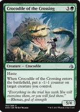 【Foil】《横断地のクロコダイル/Crocodile of the Crossing》[AKH] 緑U